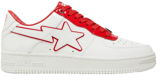 A BATHING APE BAPE STA "PATENT LEATHER WHITE RED"